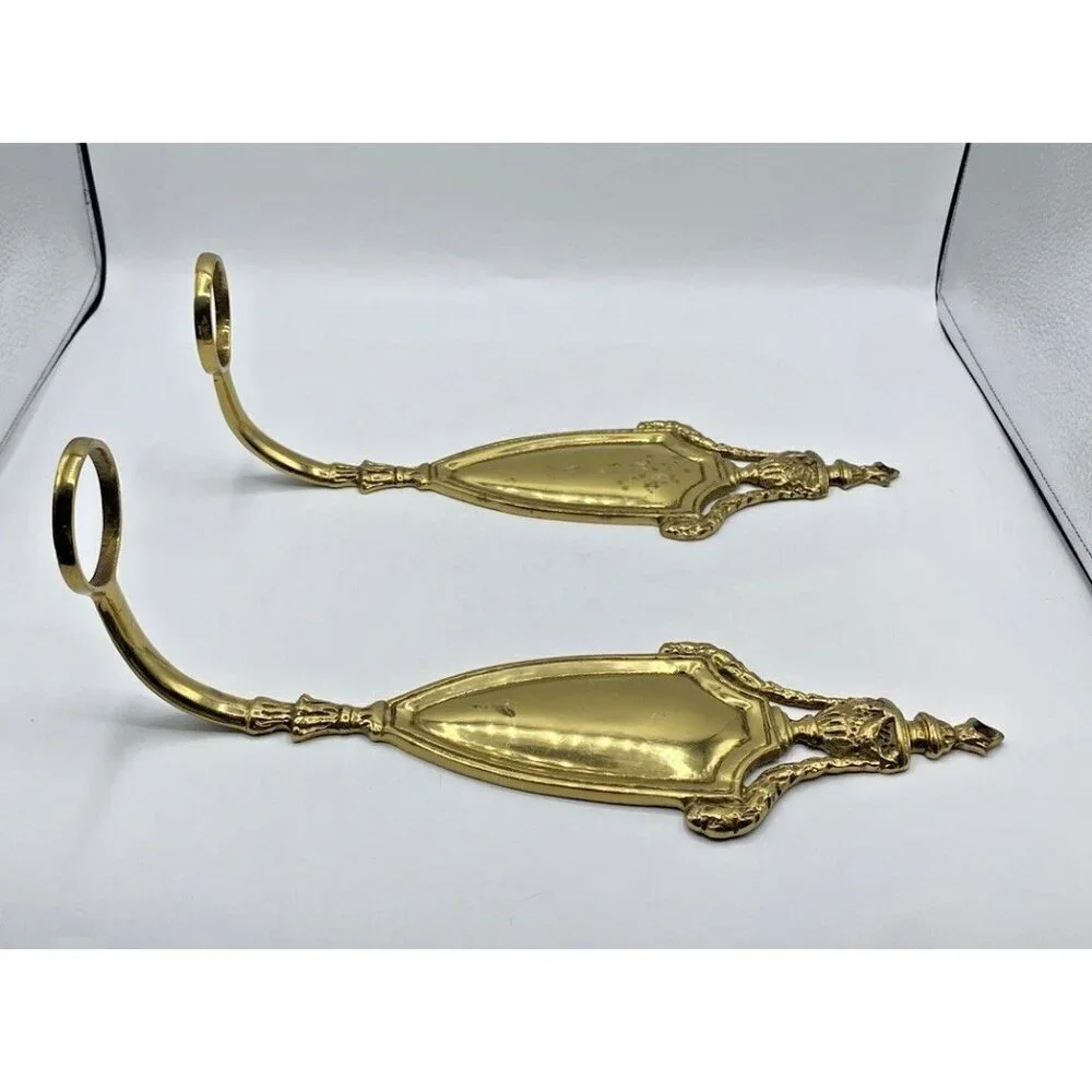 Vintage Virginia MetalCrafters Brass Wall Sconces Candle Holders Set Regency